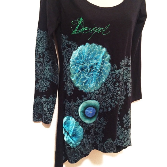 Desigual Women’s Asymmetrical Colorful Shirt Small - Picture 3 of 8